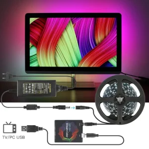 Dynamic DIY Backlight LED Strip Light Kit Smart Addressable RGB TV PC Monitor