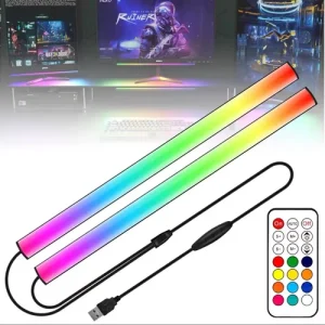 2-in-1 RGB Under Monitor Light Bar - LED Gaming Lights with Remote Control