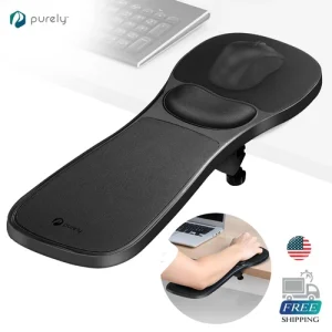 Purely 5920 Ergonomic Arm Rest Mouse Pad for Desk & Chair, Black