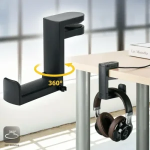 Desk Clamp Headphone Stand Hook 360° Rotating Headset Hanger Universal Holder